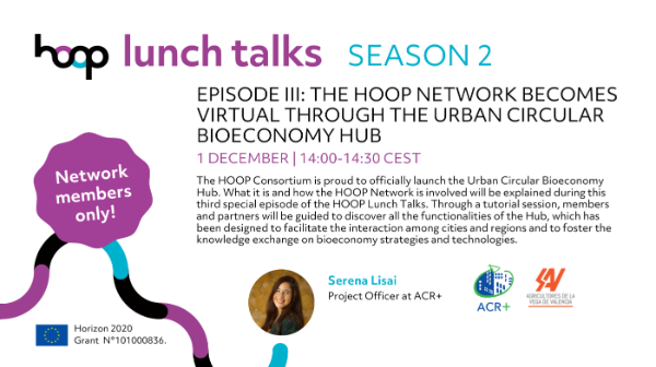 HOOP Lunch Talks Season 2 – Episode III: The HOOP Network becomes Virtual through the Urban Circular Bioeconomy Hub