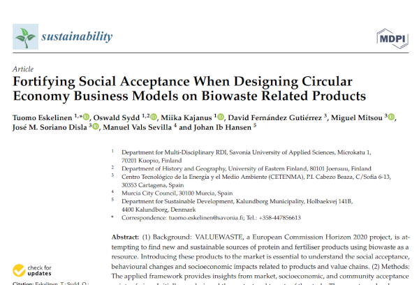 Fortifying Social Acceptance for Circular Economy Business Models on Biowaste Products