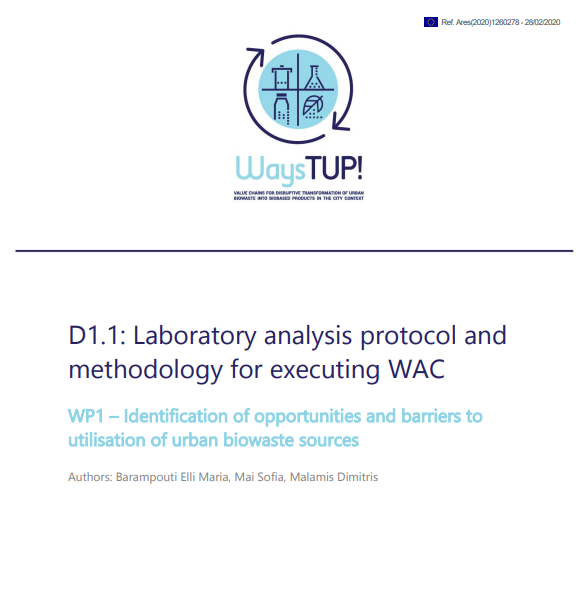 WaysTUP project_Laboratory analysis protocol and methodology for executing WAC