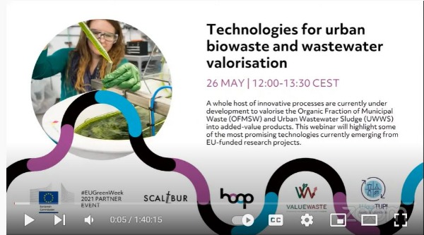 HOOP project_Webinar Technologies for urban biowaste and wastewater valorisation